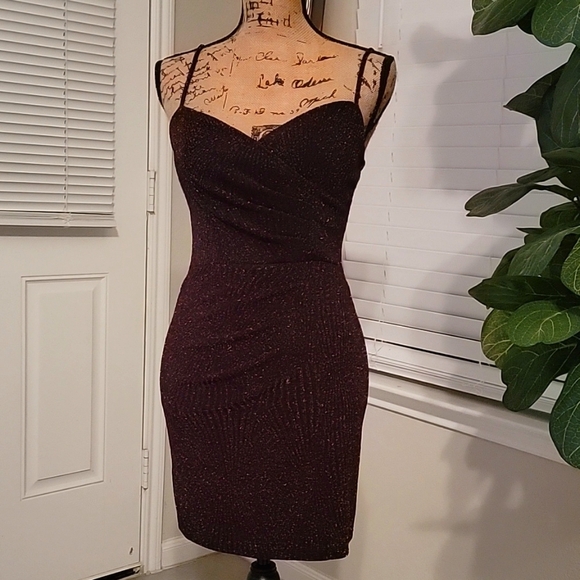 Trixxi Medium Party Dress. Burgundy Shine. - Picture 1 of 13